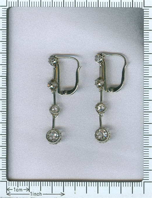 Estate diamond dangle earrings 18kt white gold